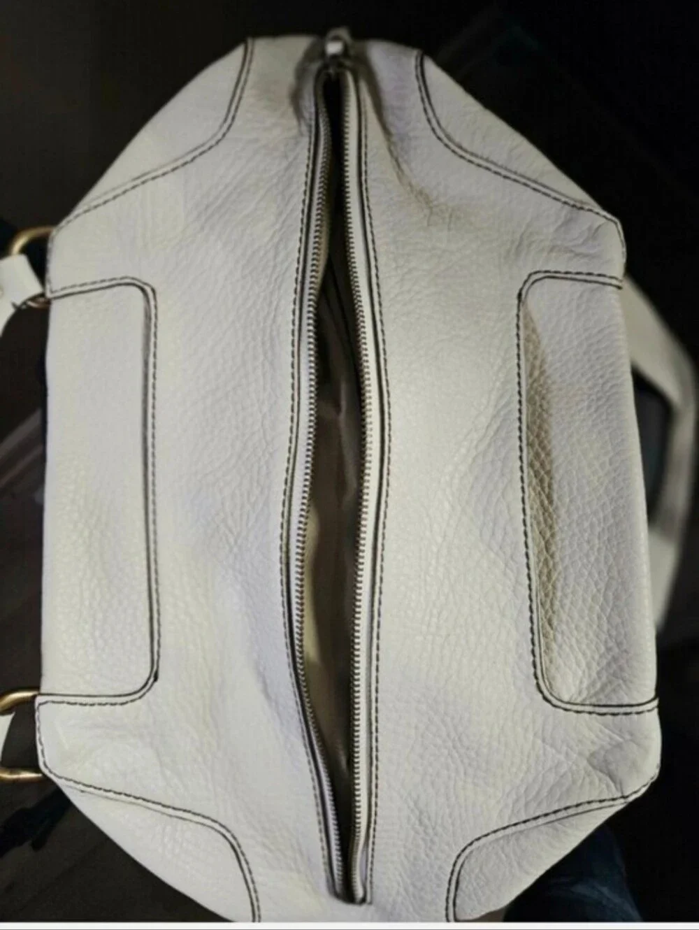 Cole Haan Village Phoebe Leather Satchel- Dove White